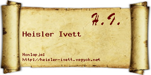 Heisler Ivett névjegykártya